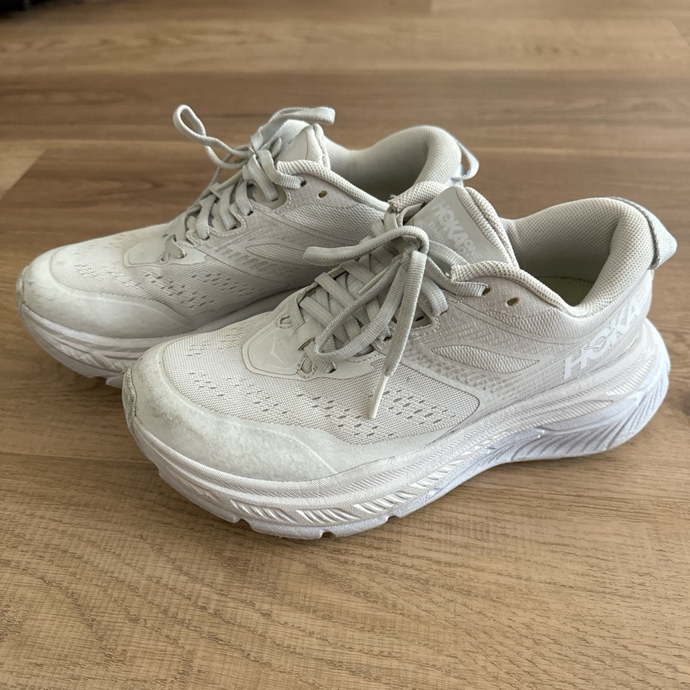 Hoka One One Stinson ATR 6 ‘Nimbus Cloud’ trail runner white sneakers 6.5 US